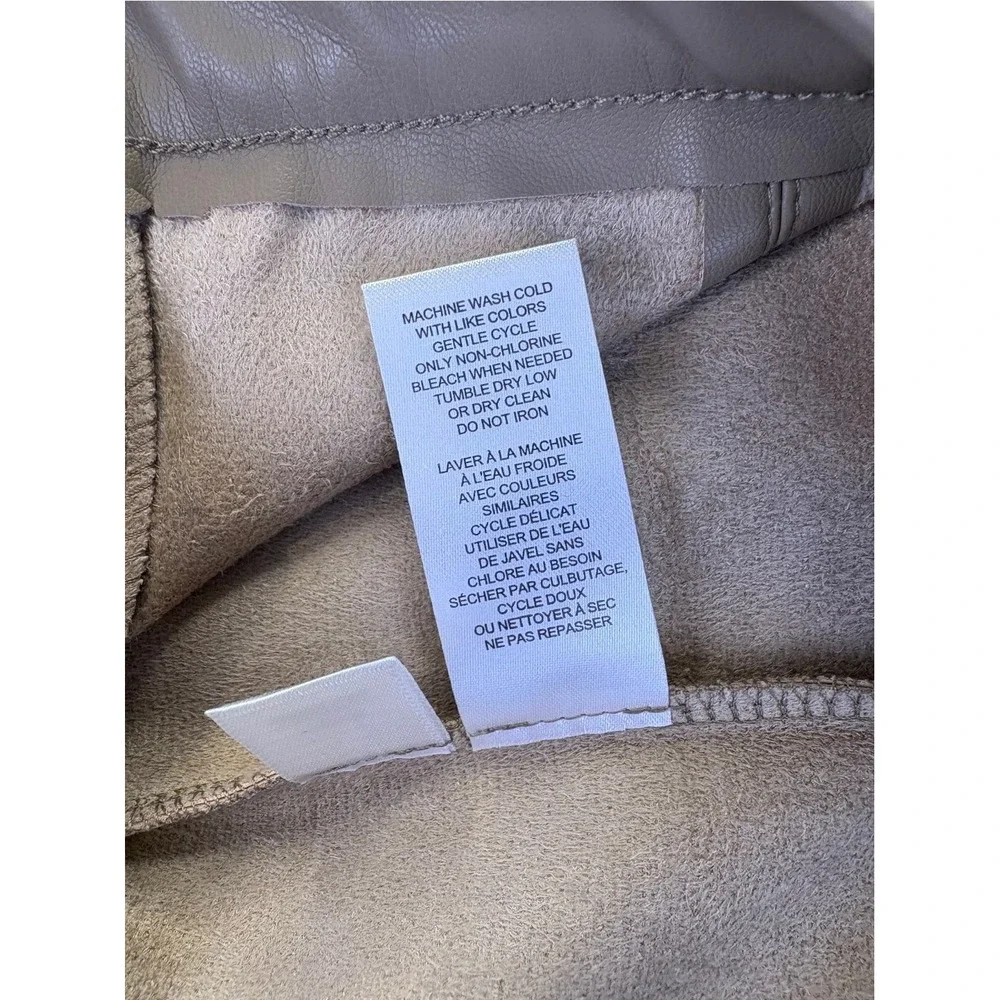 NWT Truth by Republic Women's Taupe Faux Leather Pintuck Straight Leg Pants S